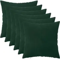 vidaXL Kussensloop 6 st HEERLEN Donkergroen 50 x 50 cm fluweel