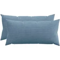vidaXL Kussensloop 2 st HEERLEN Blauw 40 x 70 cm corduroy