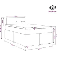 vidaXL Boxspringbed met matras, donkerbruin, 120 x 190 cm, met stoffen bekleding