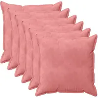 vidaXL Kussensloop 6 st HOUTEN Roze 60 x 60 cm Fluweel