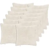 vidaXL Kussensloop 12 st HEERLEN Wit 50 x 50 cm Nep Konijnenbont