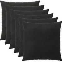 vidaXL Kussensloop 6 st HEERLEN Zwart 80 x 80 cm fluweel