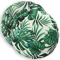 vidaXL Kussensloop 2 st HEERLEN Bladpatroon Diam. 30 cm Polyester