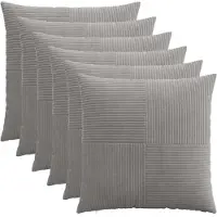 vidaXL Kussensloop 6 st ALMELO Lichtgrijs 60 x 60 cm corduroy
