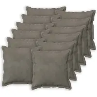 vidaXL Kussensloop 12 st HOUTEN Lichtgrijs 40 x 40 cm Fluweel