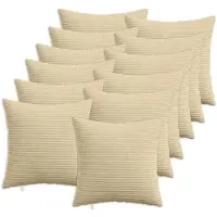 vidaXL Kussensloop 12 st HEERLEN Grijs Groen 50 x 50 cm corduroy