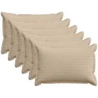 vidaXL Kussensloop 6 st HOUTEN Taupe 50 x 75 cm corduroy