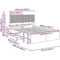 vidaXL bedframe met opbergruimte en hoofdeinde, gerookt eikenhout