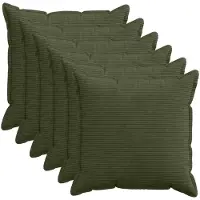 vidaXL Kussensloop 6 st HOUTEN Groen 65 x 65 cm corduroy