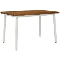 vidaXL Eettafel met levendige rand 90 x 55 x 75 cm Massief Acacia Hout