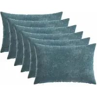 vidaXL Kussensloop 6 st HEERLEN Blauw 30 x 50 cm Chenille Stof
