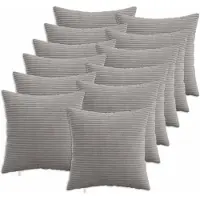 vidaXL Kussensloop 12 st HEERLEN Lichtgrijs 45 x 45 cm corduroy