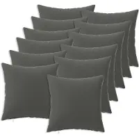 vidaXL Kussensloop 12 st HEERLEN Antraciet 40 x 40 cm Polyester