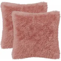 vidaXL Kussensloop 2 st HEERLEN Roze 40 x 40 cm PV Fleece