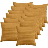 vidaXL Kussensloop 12 st HEERLEN Geel 45 x 45 cm corduroy