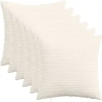 vidaXL Kussensloop 6 st HEERLEN Crèmekleurig 40 x 40 cm corduroy