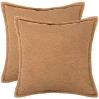 vidaXL Kussensloop 2 st HOUTEN Beige 55 x 55 cm Bouclé
