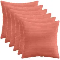 vidaXL Kussensloop 6 st HEERLEN Rood Oranje 50 x 50 cm corduroy