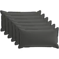 vidaXL Kussensloop 6 st HOUTEN Antraciet 40 x 80 cm Polyester