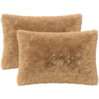 vidaXL Kussensloop 2 st HEERLEN Taupe 50 x 70 cm PV Fleece