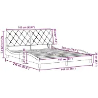 vidaXL Bedframe met LED zonder matras 160x200 cm stof crème