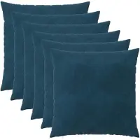 vidaXL Kussensloop 6 st HEERLEN Blauw 55 x 55 cm fluweel