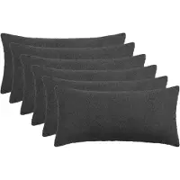 vidaXL Kussensloop 6 st HEERLEN Donkergrijs 40 x 70 cm Bouclé