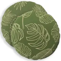 vidaXL Kussensloop 2 st HEERLEN Blad Design Diam. 30 cm Polyester