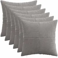 vidaXL Kussensloop 6 st ALMELO Lichtgrijs 40 x 40 cm corduroy