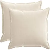 vidaXL Kussensloop 2 st HOUTEN Crèmekleurig 65 x 65 cm Chenille Stof