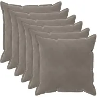 vidaXL Kussensloop 6 st HOUTEN Lichtgrijs 65 x 65 cm Fluweel