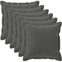 vidaXL Kussensloop 6 st HOUTEN Antraciet 60 x 60 cm Polyester