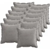 vidaXL Kussensloop 12 st HOUTEN Lichtgrijs 40 x 40 cm corduroy