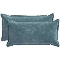 vidaXL Kussensloop 2 st HOUTEN Blauw 40 x 80 cm Chenille Stof