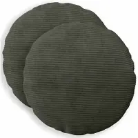 vidaXL Kussensloop 2 st HEERLEN Antracietkleurig Diam. 40 cm corduroy
