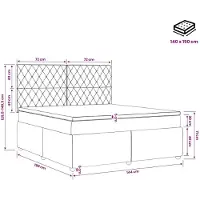 vidaXL Boxspringbed met matras Lichtgrijs 140 x 190 cm Fluweel
