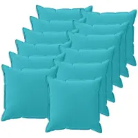vidaXL Kussensloop 12 st HOUTEN Turquoise 40 x 40 cm Polyester