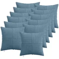 vidaXL Kussensloop 12 st ALMELO Blauw 40 x 40 cm corduroy