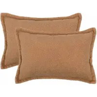 vidaXL Kussensloop 2 st HOUTEN Beige 50 x 75 cm Bouclé