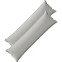 vidaXL Kussensloop 2 st HOUTEN Grijs 40 x 145 cm Polyester