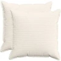 vidaXL Kussensloop 2 st HOUTEN Crèmekleurig 55 x 55 cm corduroy