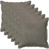 vidaXL Kussensloop 6 st HOUTEN Lichtgrijs 50 x 50 cm Fluweel