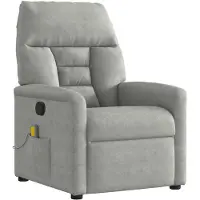 vidaXL Massagestoel microvezelstof lichtgrijs
