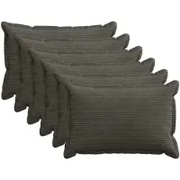 vidaXL Kussensloop 6 st HOUTEN Antraciet 40 x 60 cm corduroy