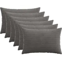 vidaXL Kussensloop 6 st HEERLEN Donkergrijs 50 x 70 cm corduroy