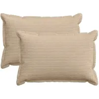 vidaXL Kussensloop 2 st HOUTEN Taupe 30 x 50 cm corduroy