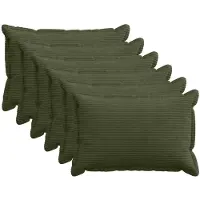 vidaXL Kussensloop 6 st HOUTEN Groen 50 x 75 cm corduroy