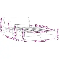 vidaXL Bedframe "Dover", zwart, 137x190 cm, kunstleer