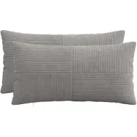 vidaXL Kussensloop 2 st ALMELO Lichtgrijs 40 x 80 cm corduroy