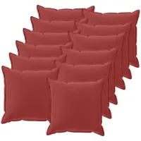 vidaXL Kussensloop 12 st HOUTEN Wijnrood 45 x 45 cm Polyester
